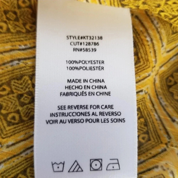 Kut from the Kloth Yellow Print Button Down S - Picture 6 of 7